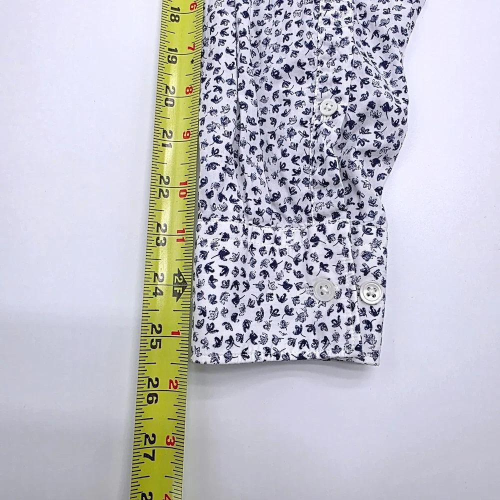 Rodd &‎ Gunn Mens Sports Fit Floral Button-Down Shirt White Navy Blue